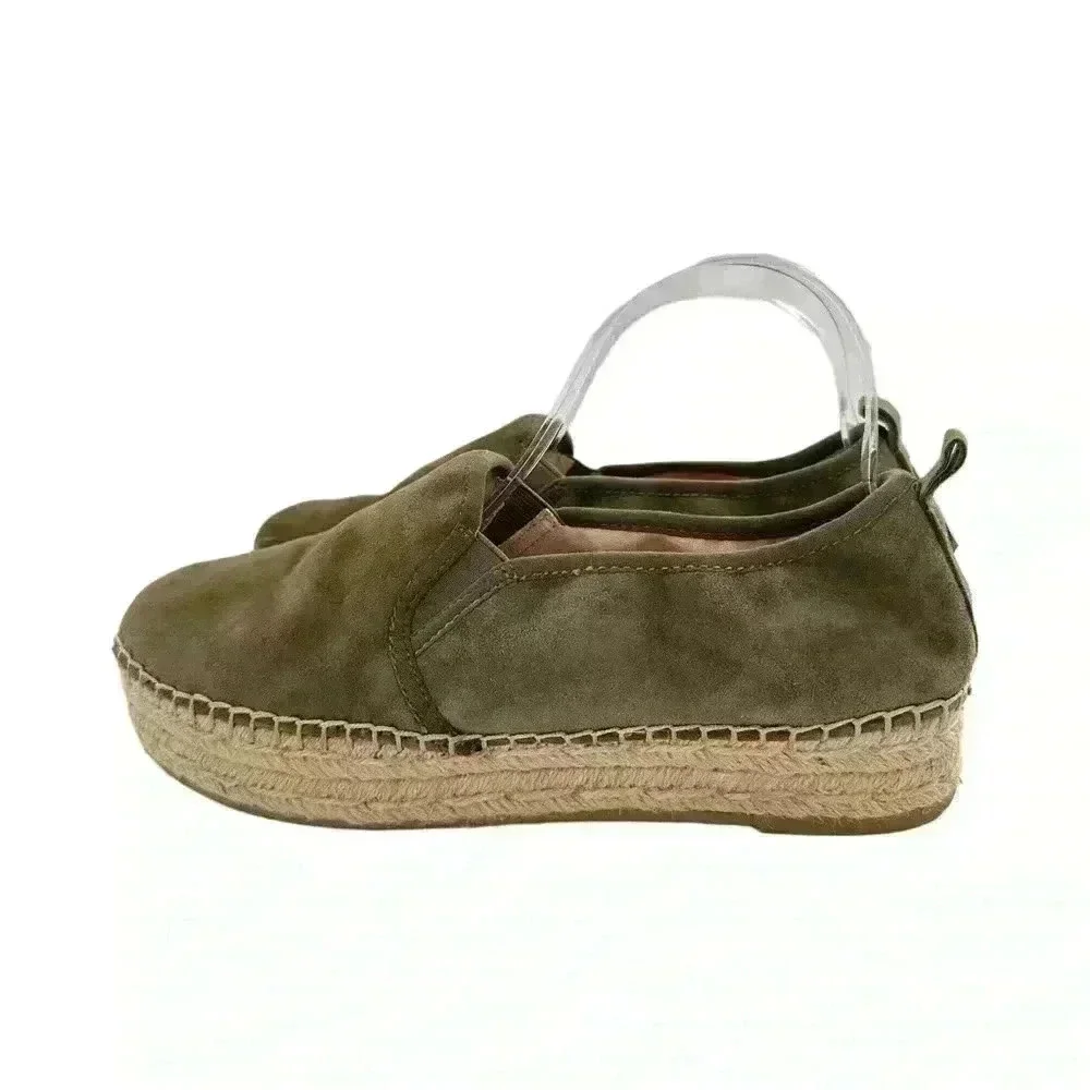 Sam Edelman Carrin flats size 10.5 40.5 army green suede flatform Espadrilles